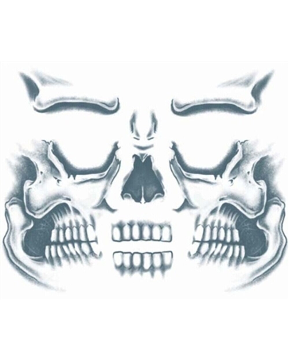 Scary tattoo skull skeleton head teeth horror logo